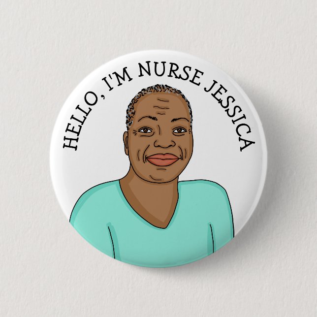 Hallo, ich bin Krankenschwester Name Button (Vorderseite)