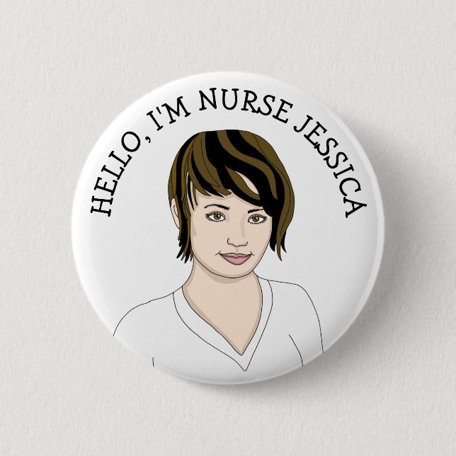Hallo, ich bin Krankenschwester Name Button (Vorderseite)