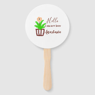 Hallo Ich bin neu hier Baby Dusche Kinder Blumenbl Fächer
