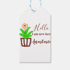 Hallo Ich bin neu hier Baby Dusche Kinder Blumenbl Geschenkanhänger
