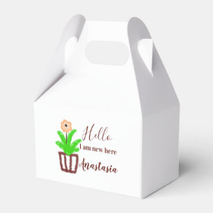 Hallo Ich bin neu hier Baby Dusche Kinder Blumenbl Geschenkschachtel