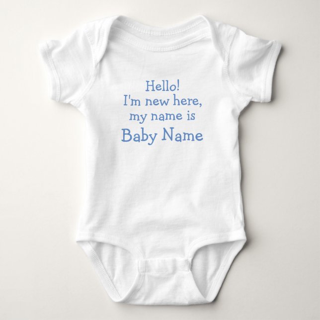 Hallo! Ich bin neu hier, mein Name ist - Personali Baby Strampler (Vorderseite)