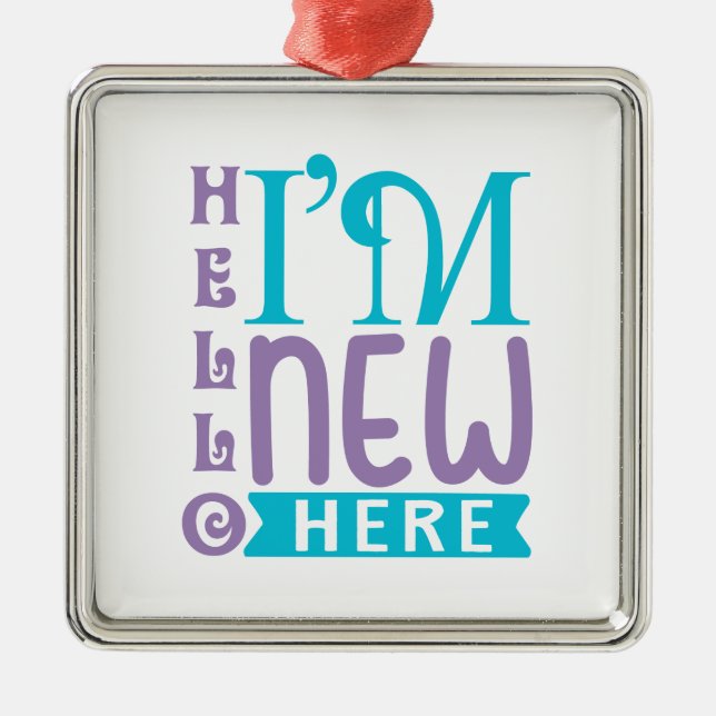Hallo, ich bin neu hier ornament aus metall (Vorne)