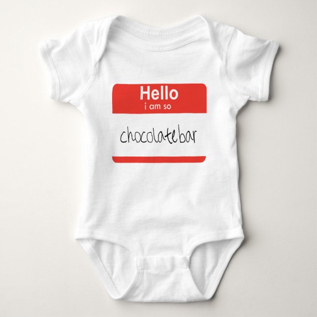 Hallo.. Ich bin "So Chocolate Bar" Baby Strampler (Vorderseite)
