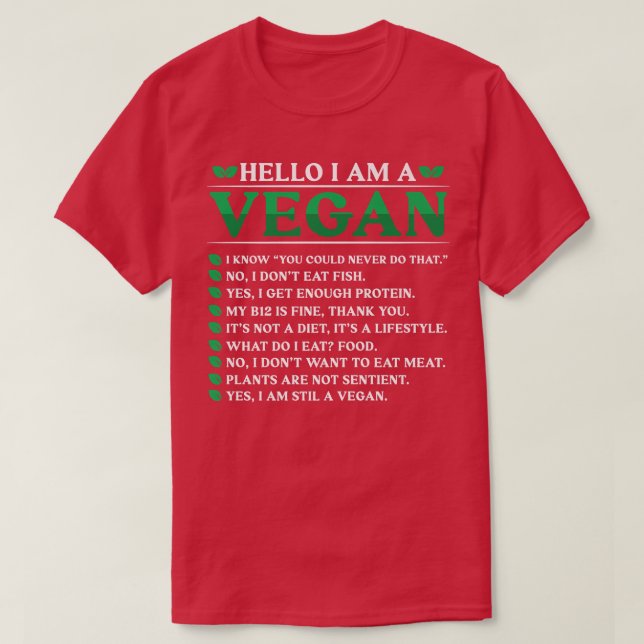 Hallo, ich bin Vegan T-Shirt (Design vorne)