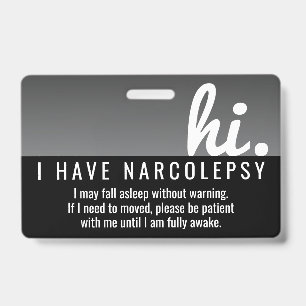 hallo ich habe ein Narcolepsie-Patienten-PVC-Abzei Ausweis