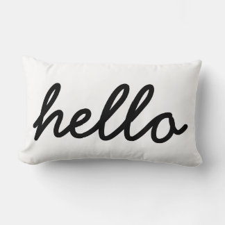 Hallo in einem spielerischen Schriftart Lendenkissen