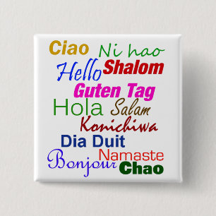 Hallo in vielen SprachButtonen Button