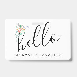 Hallo Individuelle Name Floral Edge Ausweis