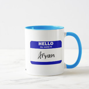 Hallo ist mein Name arisch (blau) Tasse