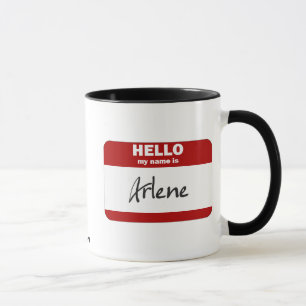 Hallo ist mein Name Arlene (rot) Tasse