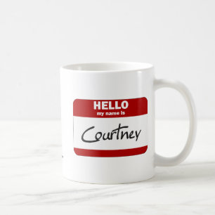 Hallo ist mein Name Courtney (rot) Kaffeetasse