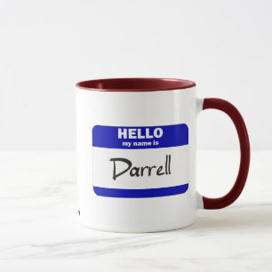 Hallo ist mein Name Darrell (blau) Tasse