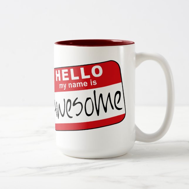 Hallo, ist mein Name fantastisch Zweifarbige Tasse (Rechts)