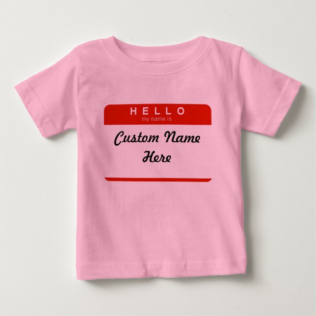 Hallo ist mein Name (Gewohnheit) Baby T-shirt (Vorderseite)