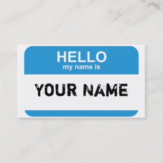 Hallo ist mein Name, Ihr Name Visitenkarte