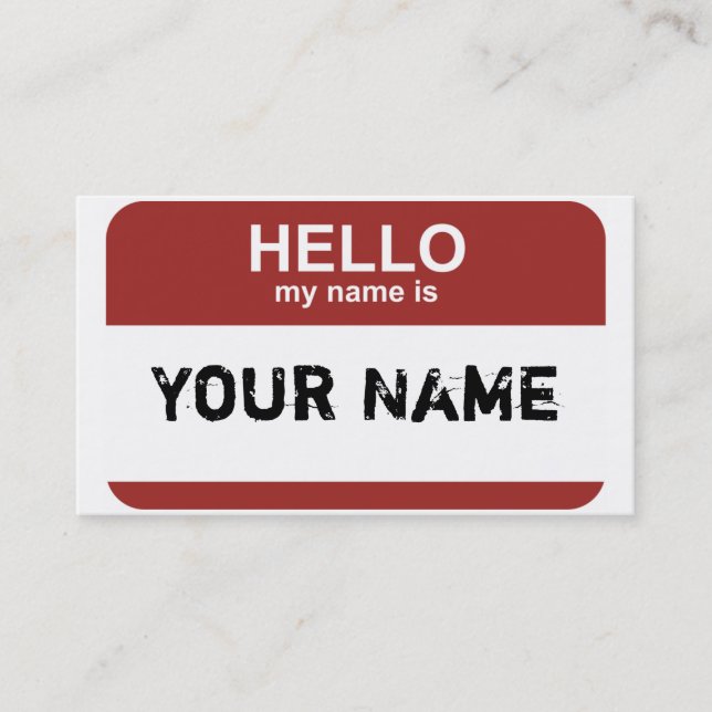 Hallo ist mein Name, Ihr Name Visitenkarte (Vorderseite)