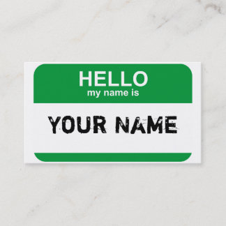 Hallo ist mein Name, Ihr Name Visitenkarte