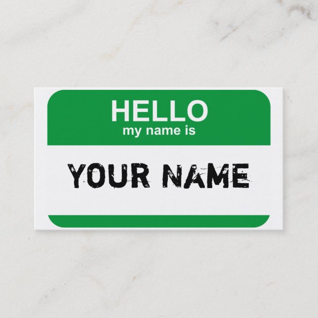 Hallo ist mein Name, Ihr Name Visitenkarte (Vorderseite)
