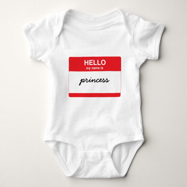 Hallo, ist mein Name (Ihr Text) Baby Strampler (Vorderseite)
