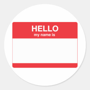 Hallo, ist mein Name (Ihr Text) Runder Aufkleber