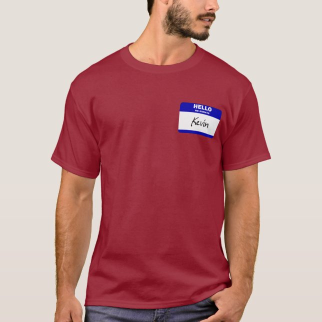 Hallo ist mein Name Kevin (blau) T-Shirt (Vorderseite)