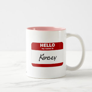 Hallo ist mein Name Kinsey (rot) Zweifarbige Tasse