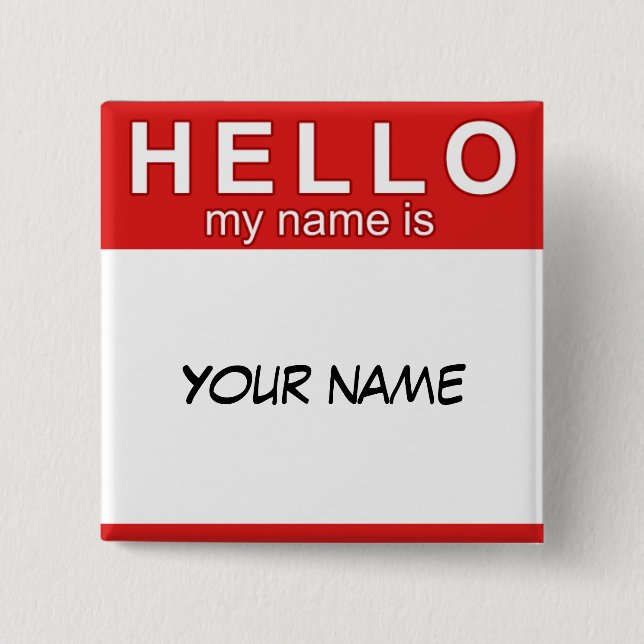 Hallo ist mein Name Knopf Button (Vorderseite)