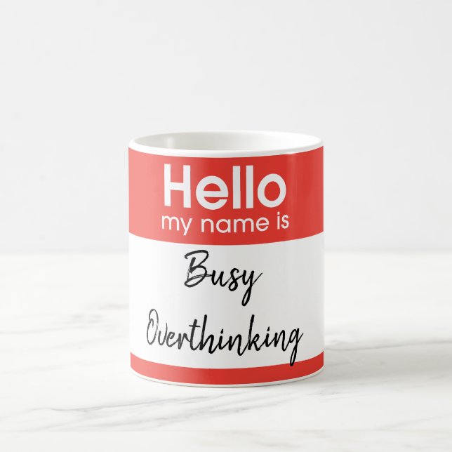 Hallo ist mein Name kundenspezifisch Kaffeetasse (Mittel)