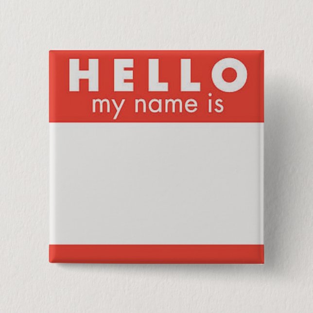 Hallo ist mein Name kundenspezifisches Button (Vorderseite)