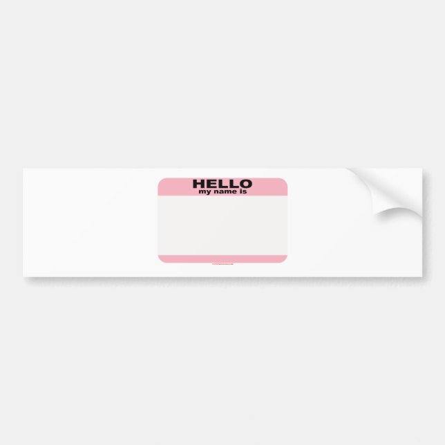 Hallo ist mein Name LEERE ROSA Kopie Autoaufkleber (Vorne)
