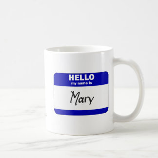 Hallo ist mein Name Mary (blau) Kaffeetasse