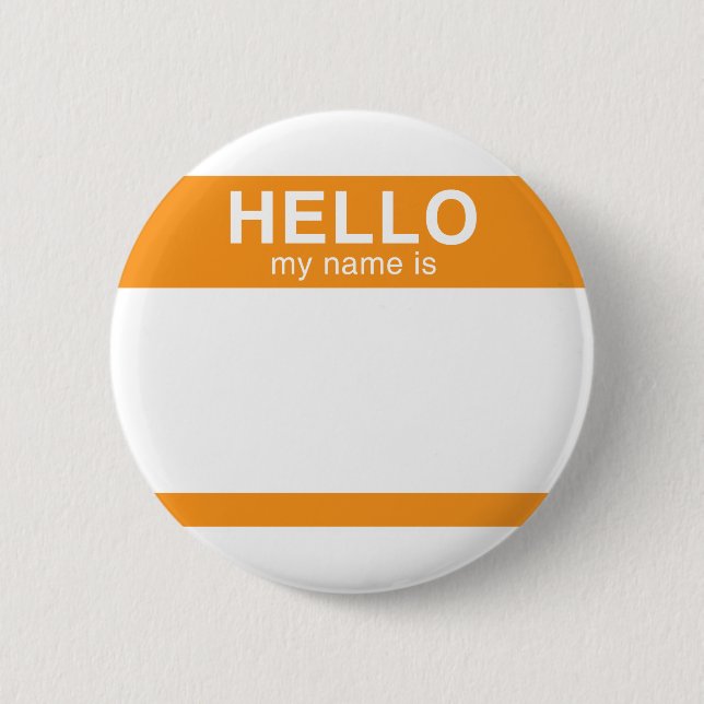 Hallo ist mein Name - Orange Button (Vorderseite)