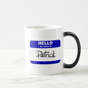 Hallo ist mein Name Patrick (blau) Verwandlungstasse