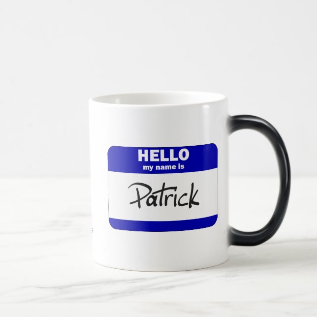 Hallo ist mein Name Patrick (blau) Verwandlungstasse (Rechts)