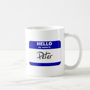 Hallo ist mein Name Peter (blau) Kaffeetasse