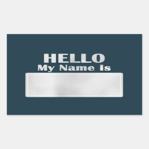 Hallo ist mein Name Rechteckiger Aufkleber
