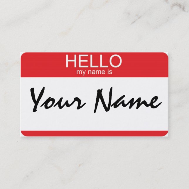 Hallo ist mein Name Visitenkarte (Vorderseite)
