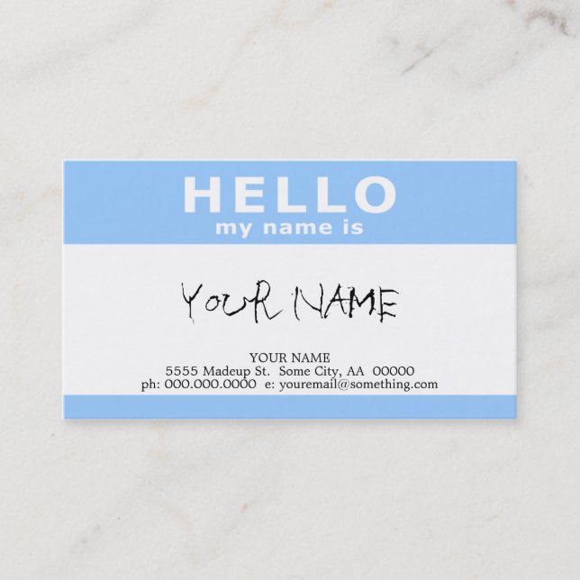 hallo ist mein Name: Visitenkarte (Vorderseite)