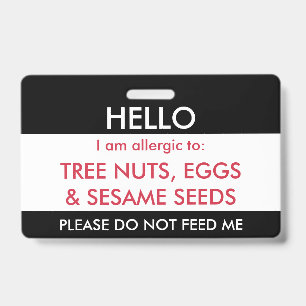 Hallo ist mein Name zur Kindergewohnheits-Allergie Ausweis