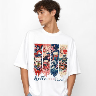 Hallo Japan Kultur und Tradition Reise T-Shirt