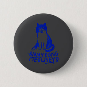 Hallo K-Drama lustige Katzenliebhaber Button