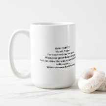 Hallo KAFFEE, mein alter Freund. Tasse