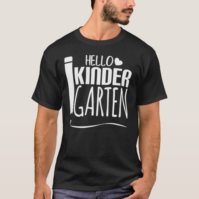 Hallo Kinder Garten zurück zur Schule 1 T-Shirt (Vorderseite)