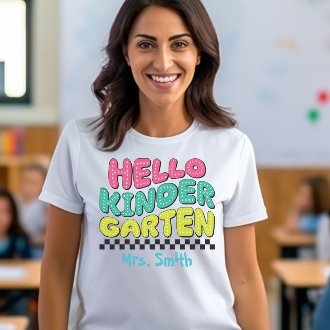 Hallo Kindergarten Anpassbares Tshirt (Von Creator hochgeladen)