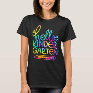 Hallo Kindergarten Bleistift Zurück zur Schule Leh T-Shirt