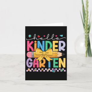 Hallo Kindergarten Coquette Bow Pencil Kinder Back Karte
