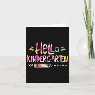 Hallo Kindergarten Erster Tag zurück zur Krawatte Karte