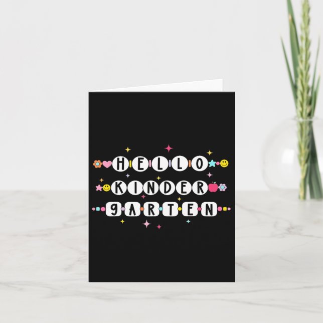 Hallo Kindergarten Freundschaft Bracelet Back to S Karte (Vorderseite)