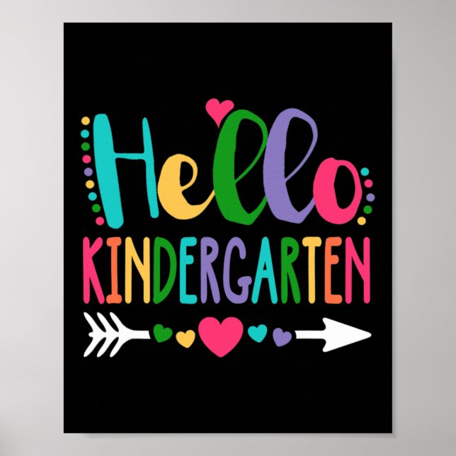 Hallo Kindergarten Herzlehrer Student Zurück zu S Poster (Vorne)
